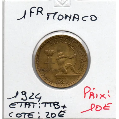 Monaco crédit Foncier 1 franc 1924 TTB+, Gad.127
