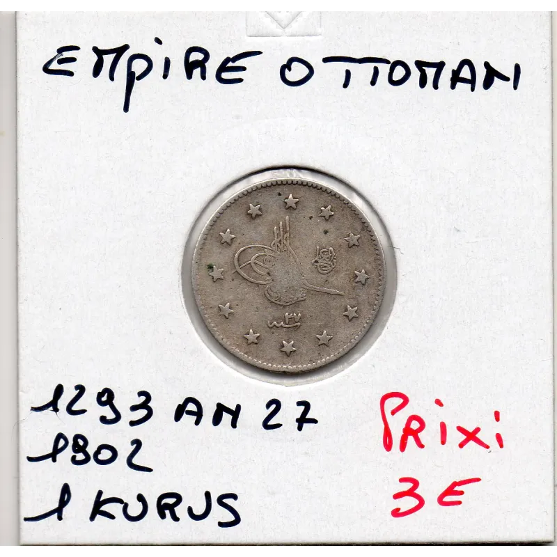 Empire Ottoman 1 Kurus 1293 AH an 27 - 1902 TB, KM.735 Abdul Hamid II