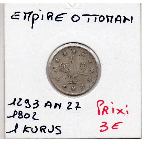 Empire Ottoman 1 Kurus 1293 AH an 27 - 1902 TB, KM.735 Abdul Hamid II