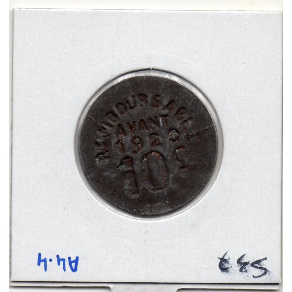 Fumel 10 centimes Union Fumeloise, 1917 Sup