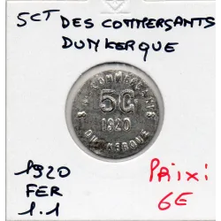 Dunkerque 5 centimes St des Commerçants, 1920 Sup fer