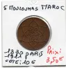 Maroc 5 Mouzounas 1330 AH -1911 Paris TTB, Lec 65 pièce de monnaie