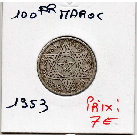 Maroc 100 francs 1372 AH -1953 TTB, Lec 288 pièce de monnaie