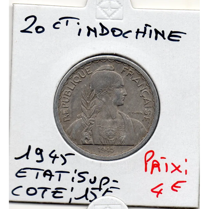 Indochine 20 cents 1945 Sup-, Lec.251 Indochine 20 cents 1945 Sup-, Lec.251