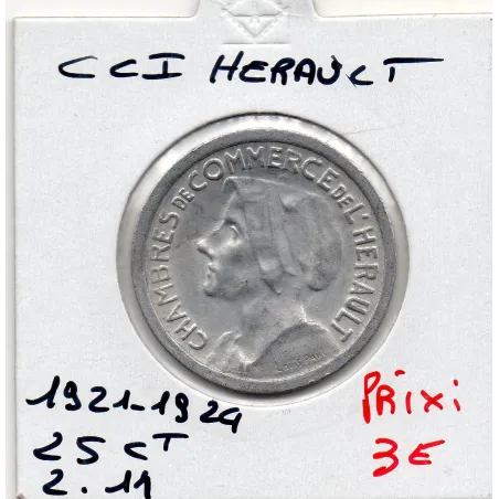 Herault 25 centimes 1921-1924 Sup de la chambre de commerce