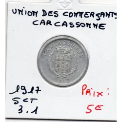 Carcasonne 5 centimes Union des commerçants, 1917 Spl