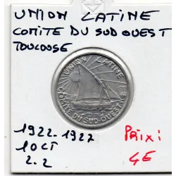 Toulouse 10 centimes union Latine comité du Sud Ouest, 1922-1927 Spl