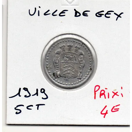 Gex 5 centimes Ville, 1919 Sup