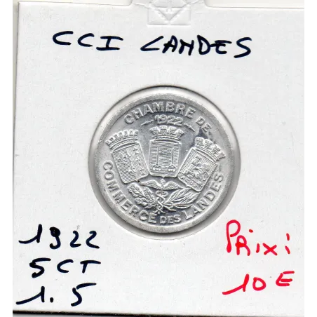 Landes 5 centimes 1922 FDC de la chambre de commerce