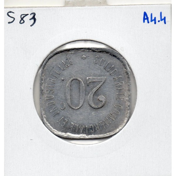 Neuilly sur seine 20 centimes Solidarité commerciale et industrielle, 1918 Sup