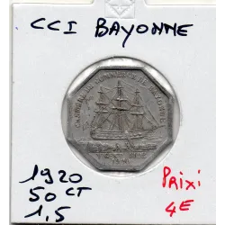 Bayonne 50 centimes 1920 Sup de la chambre de commerce