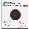 Givors 5 centimes compagnie de Fives-Lille, TTB