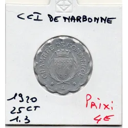 Narbonne 25 centimes 1920 Spl de la chambre de commerce