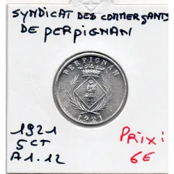 Perpignan 5 centimes chambre syndicale des commercants, 1921 Spl