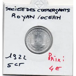Royan sur l'océan 5 centimes Société des commerçants, 1922 Spl