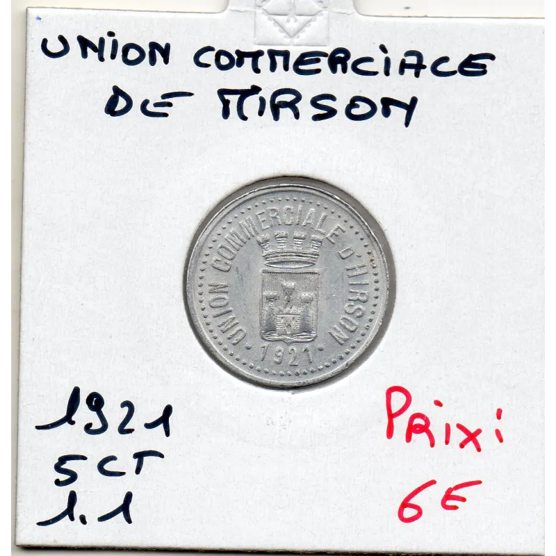 Hirson 5 centimes Union commerciale, 1921 Spl Hirson 5 centimes Union commerciale, 1921 Spl