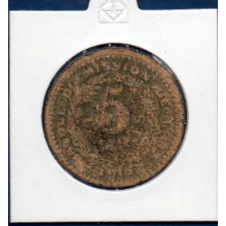 Bon Banque d'émission Lille 5 centimes, B-, 1915 Pirot 59-3058 Billet