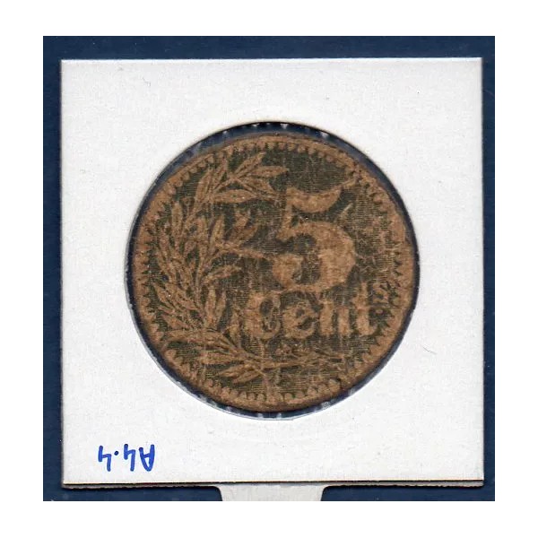 Bon Banque d'émission Lille 5 centimes, B-, 1915 Pirot 59-3058 Billet