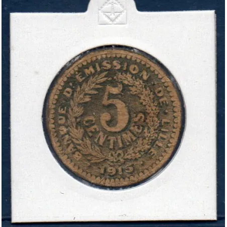 Bon Banque d'émission Lille 5 centimes, TB, 1915 Pirot 59-3058 Billet