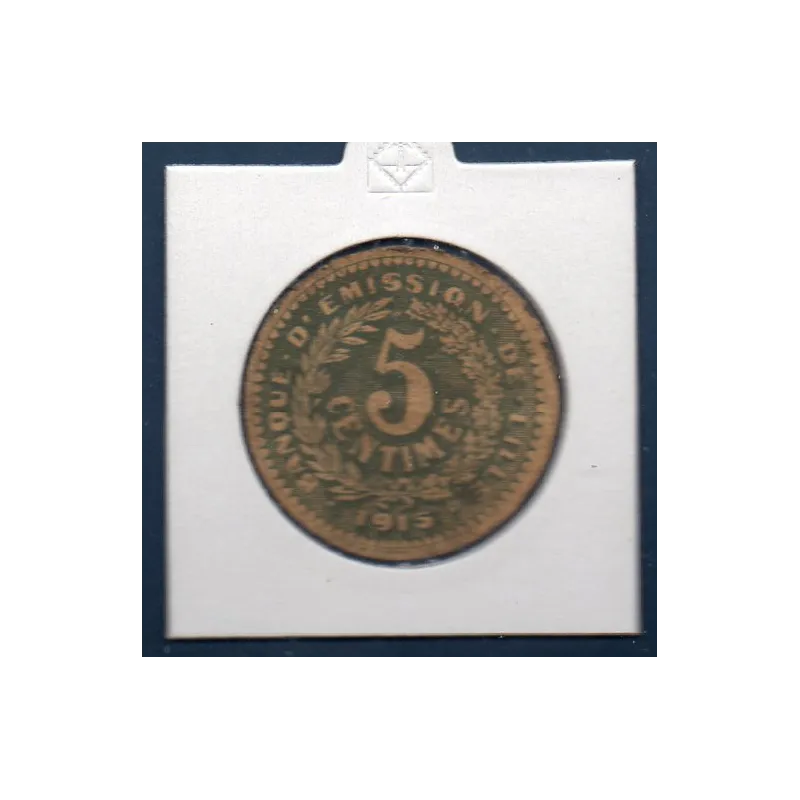 Bon Banque d'émission Lille 5 centimes, TTB, 1915 Pirot 59-3058 Billet Bon Banque d'émission Lille 5 centimes, TTB, 1915 Pirot 59-3058 Billet