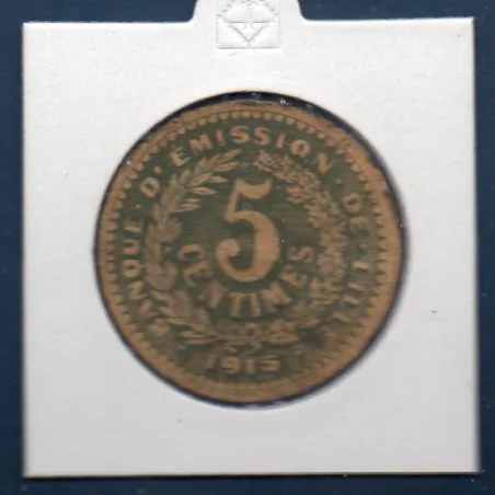 Bon Banque d'émission Lille 5 centimes, TTB, 1915 Pirot 59-3058 Billet