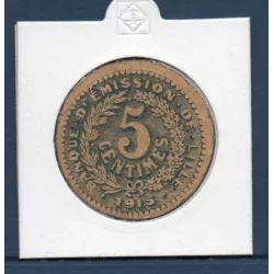 Bon Banque d'émission Lille 5 centimes, TTB, 1915 Pirot 59-3058 Billet