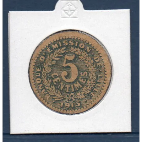 Bon Banque d'émission Lille 5 centimes, TTB, 1915 Pirot 59-3058 Billet