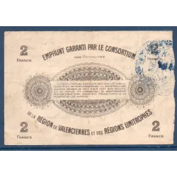 Bon ville Région Valenciennes et limitrophes 2 francs, TTB, 15.5.1916 Pirot 59-2567 Billet