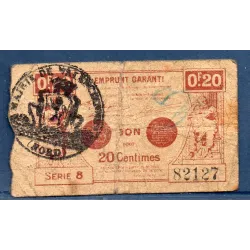 Bon ville Arrondissement Valenciennes 20 centimes, B, 9.1914 Pirot 59-2538 Billet