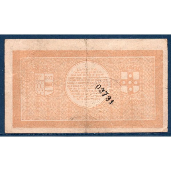 Bon ville Roubaix et Tourcoing 2 francs, TTB, 15.12.1917 Pirot 59-2213 Billet