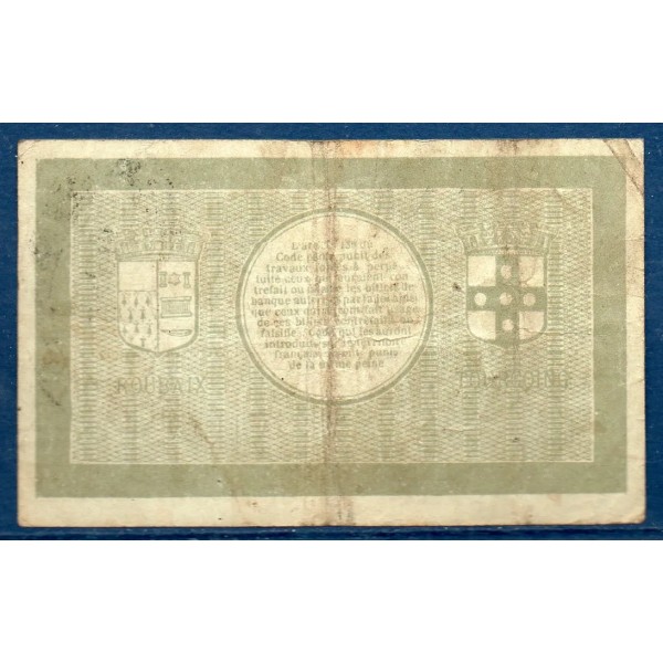 Bon ville Roubaix et Tourcoing 1 franc, TB, 20.7.1917 Pirot 59-2174 Billet