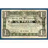 Bon ville Roubaix et Tourcoing 1 franc, TB, 20.4.1916 Pirot 59-2085 Billet