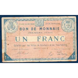 Bon ville Roubaix et Tourcoing 1 franc, B, 8.1915 Pirot 59-2056 Billet
