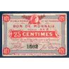 Bon ville Roubaix et Tourcoing 25 centimes, TB, ND Pirot 59-2049 Billet