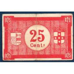 Bon ville Roubaix et Tourcoing 25 centimes, TB, ND Pirot 59-2049 Billet
