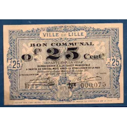 Bon communal Lille 25 centimes, Sup, 13.7.1917 Pirot 59-1621 Billet