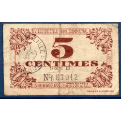 Bon communal Lille 5 centimes, B, 31.10.1917 Pirot 59-1630 Billet