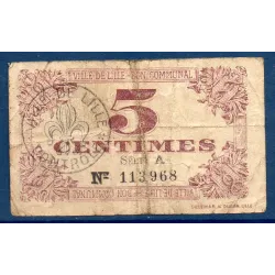 Bon communal Lille 5 centimes, B, 31.10.1917 Pirot 59-1630 Billet