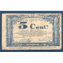 Bon communal Lille 5 centimes, B, 31.10.1917 Pirot 59-1630 Billet