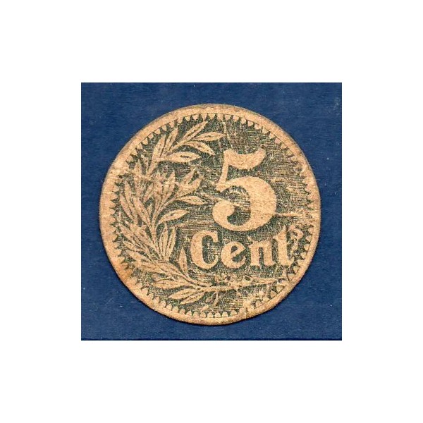 Bon Banque d'émission Lille 5 centimes, B, 1915 Pirot 59-3058 Billet