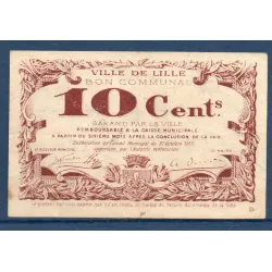 Bon communal Lille 10 centimes, TB+, 31.10.1917 Pirot 59-1632 Billet