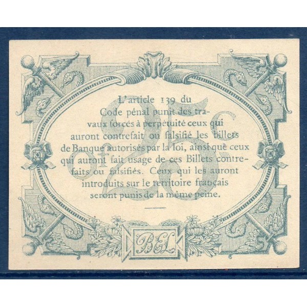 Bon Banque d'émission Lille 25 centimes, Neuf, 05.1915 Pirot 59-1598 Billet
