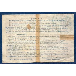 Bon communal Hautmont 1 franc, TB, 25.1.1915 Pirot 59-1297 Billet