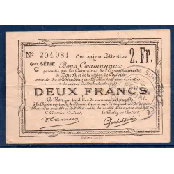 Bon communal Douai et Carvin 2 francs, TB, 22.5.1916 Pirot 59-786 Billet