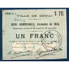 Bon communal Douai 1 franc, TB, 30.8.1914 Pirot 59-723 Billet