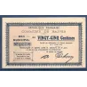 Bon ville Baives 25 centimes, Sup, 7.7.1915 Pirot 59-268 Billet