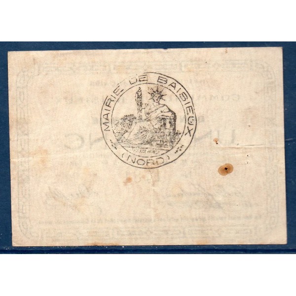 Bon ville Baisieux 1 franc, TB, 5.4.1915 Pirot 59-257 Billet
