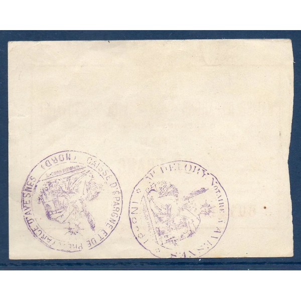 Bon Caisse d'épargne Avesnes-sur-Helpe 1 franc, TTB, ND Pirot 59-221 Billet