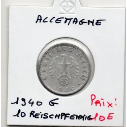 Allemagne 50 reichspfennig 1940 G, Sup KM 96 Svastika