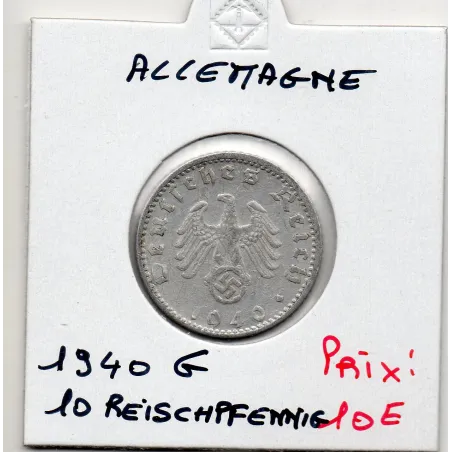 Allemagne 50 reichspfennig 1940 G, Sup KM 96 Svastika